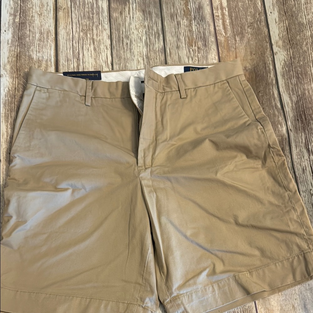 Polo by Ralph Lauren Tan Flat Front Shorts